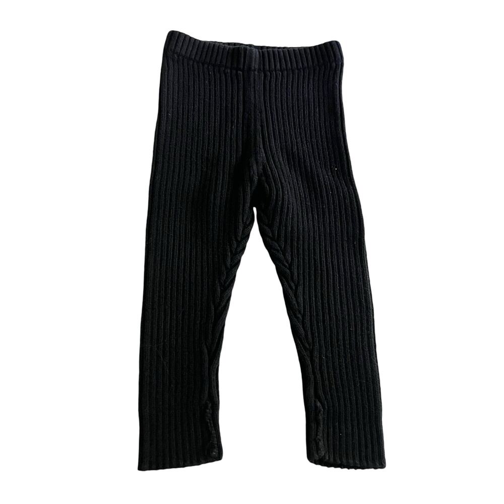 PASTEL unisex girl boy black ribbed knit pants leggings size 12 months